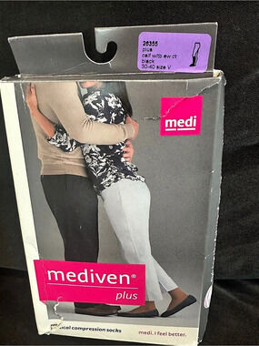 Mediven Plus 30-40 mmHg Compression Socks Black Size V NIB